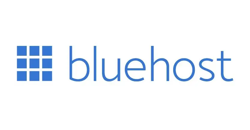 Bluehost logo with a grid icon and company name, a top beginner-friendly web hosting provider in 2025