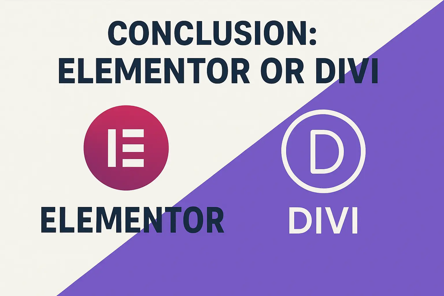 Elementor vs. Divi: A visual comparison of two popular WordPress page builders, aiding in decision-making for website design