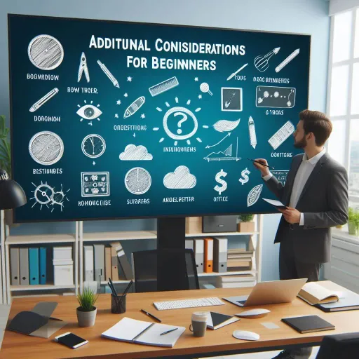 man at he board with lot of signs and it is written Additional Considerations for Beginners