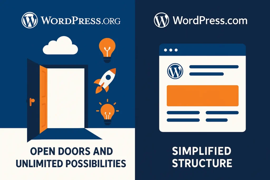 Illustrated variants of the WordPress logo, symbolizing the diverse themes and customization options available